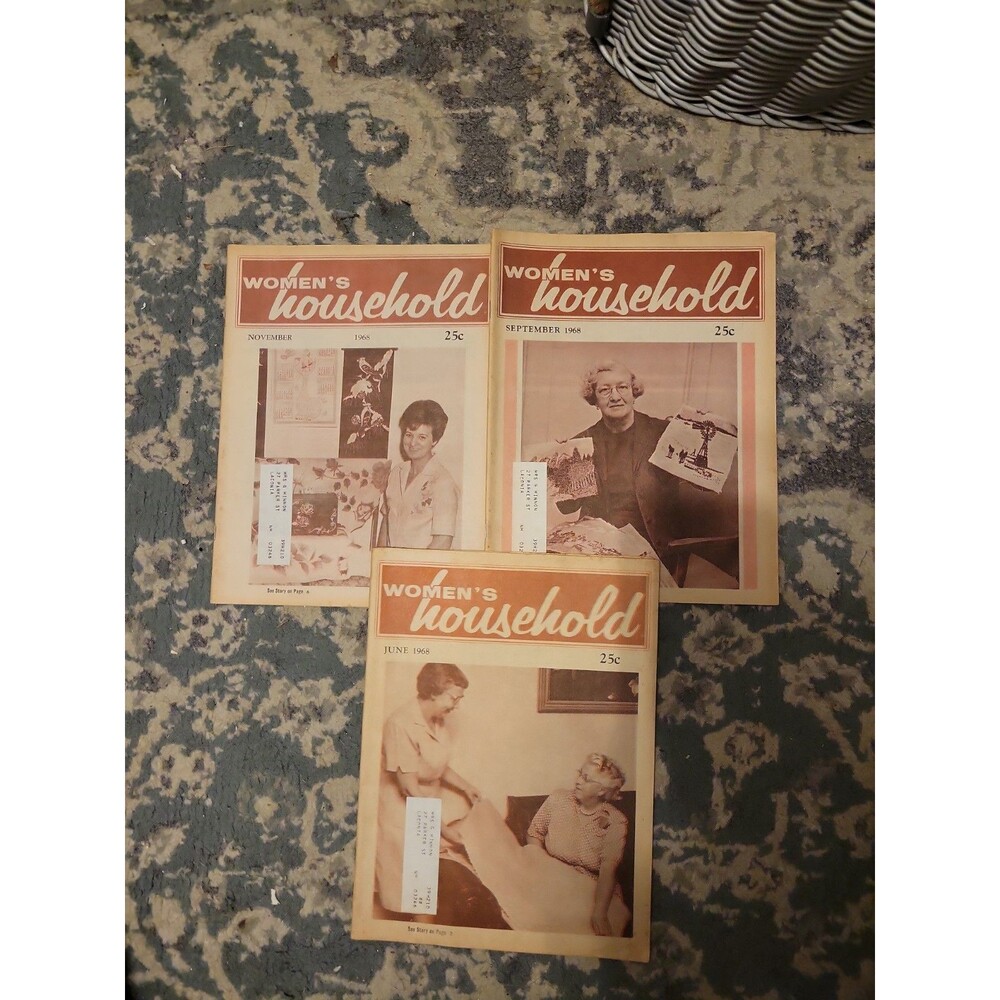 Vtg Women's Household Magazine 1968 June Sept Nov 1960s Vol 9